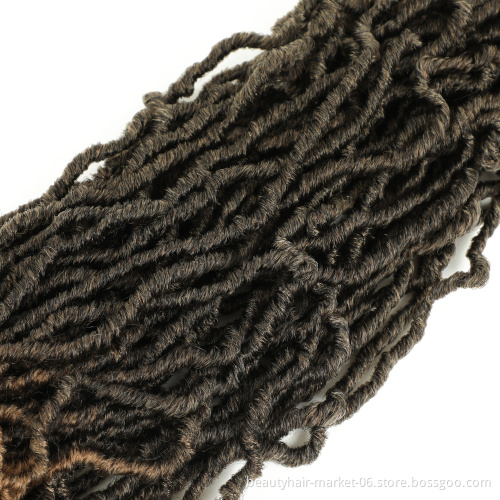 Cheap Wholesale 14/18/24/36 inch Synthetic Curly Pre Looped African Roots Faux Locs Hair ombre Crochet Braid Hair Extensions
